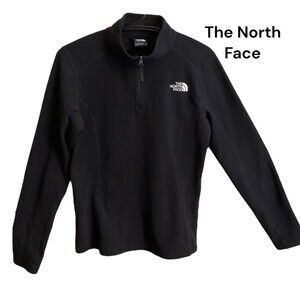 The North Face Black Quarter Zip Fleece Pullover Jacket Women's Sz S Activewear